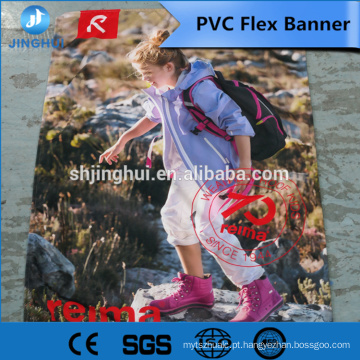 alto brilho revestido PVC Flex bandeira da lona, ​​100% poliéster tecido publicidade ao ar livre pvc revestido banner frontlit, bandeira revestido flex